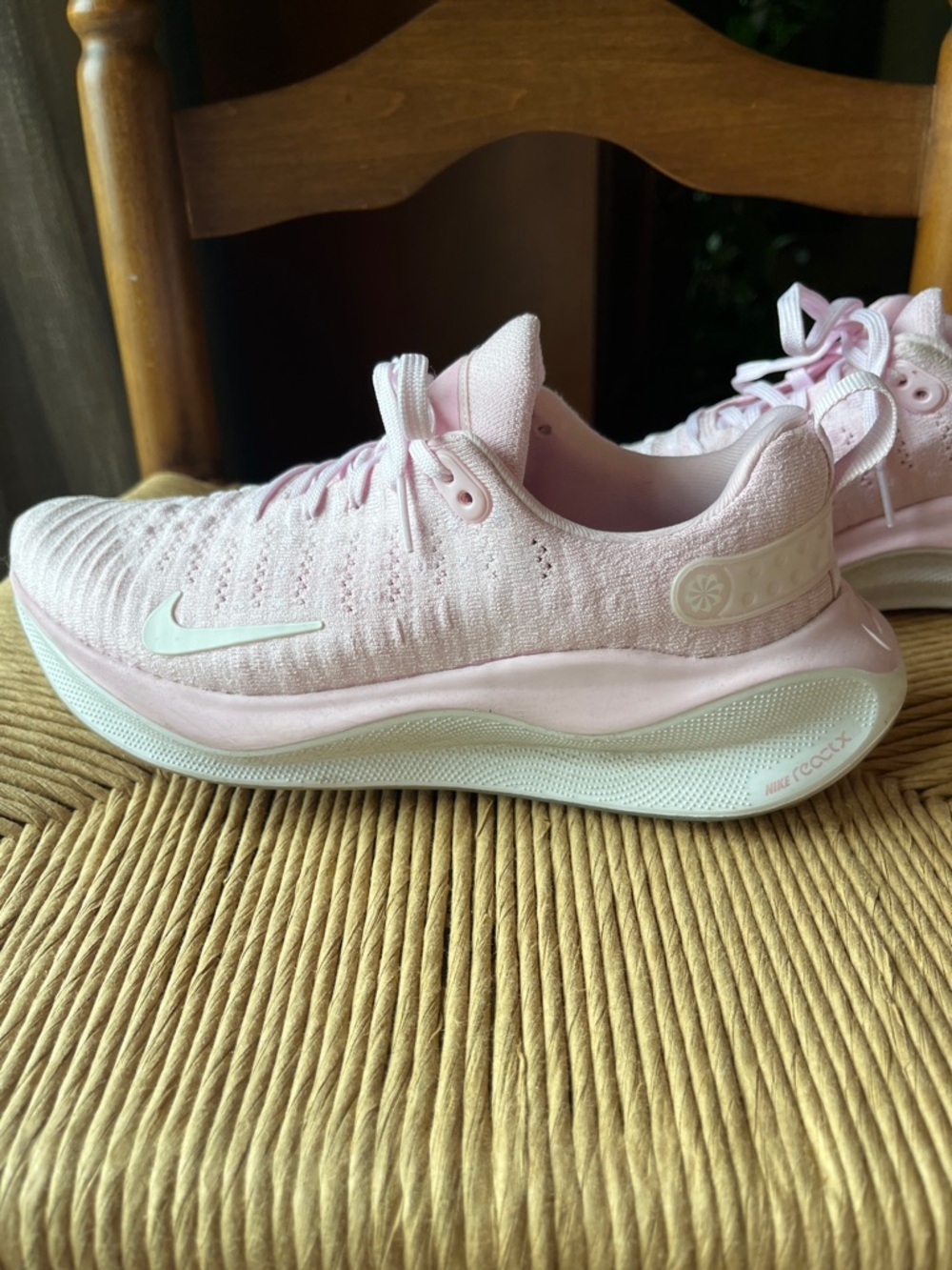 Nike Women's ReactX Infinity Run Pink Foam White Knit.